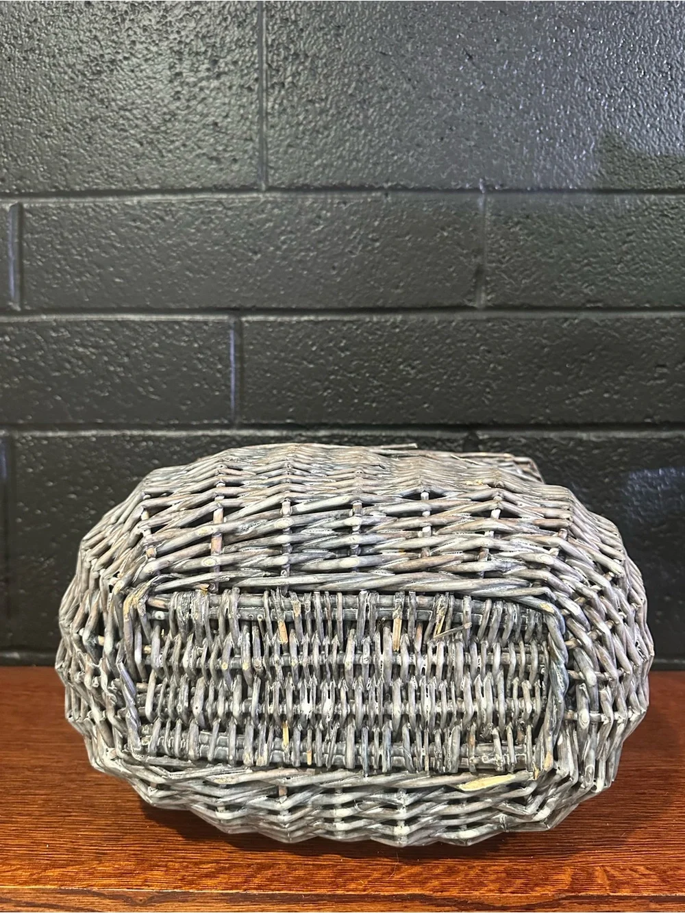 Woven Storage Basket with Handles - Gray